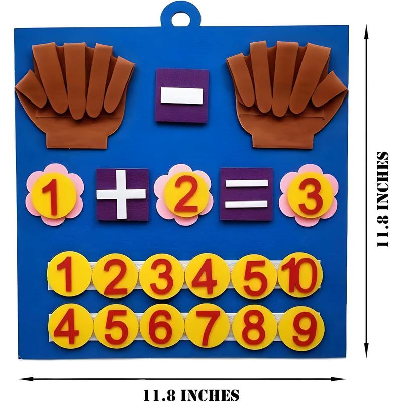 Children's math toys Felt finger math numbers with hanging ring, felt board suitable for children, children's math games, suitable for boys and girls learning toys