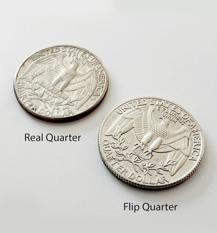 Hinged Bite and Folding Quarter Coin, Magic Trick Cool Quarter for Pranks, Tricks and More