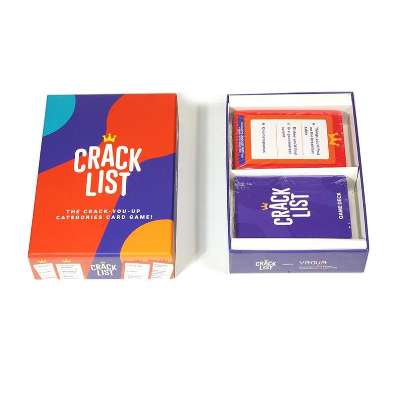 Crack List Card Game, 1 Box Creative Card Game, Fun Game Box and Gift, Holiday Accessory, Birthday Party Supplies