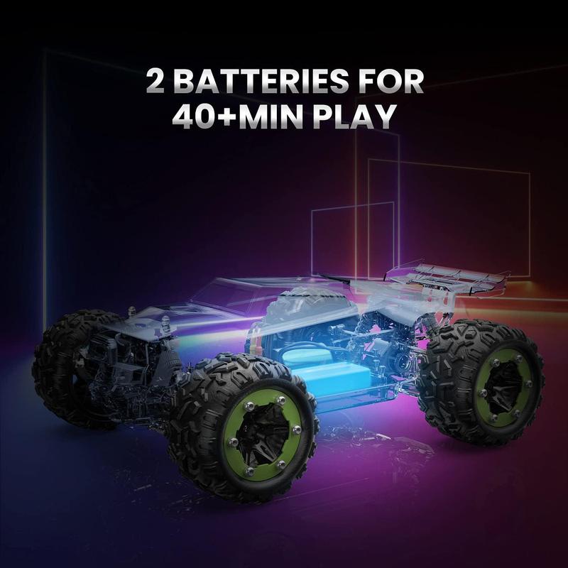 DEERC Brushless 302E RC Cars s, Upgraded 60KM H High Speed Remote Control Car, 4WD 1:18 Scale All Terrain Off Road Monster Truck with DIY Extra Shell, 2 Rechargeable Battery 40 Mins Car Toy drift rc