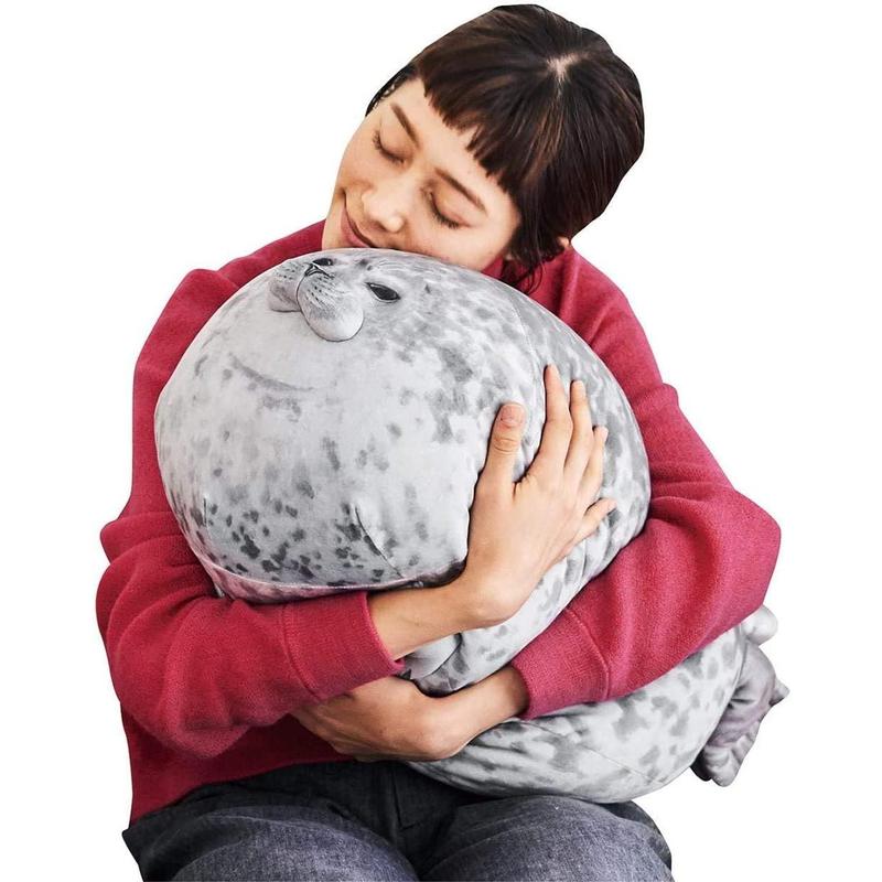 Chubby Blob Seal Pillow,Stuffed Cotton Plush Animal Toy Cute Ocean Medium(17.6 in)