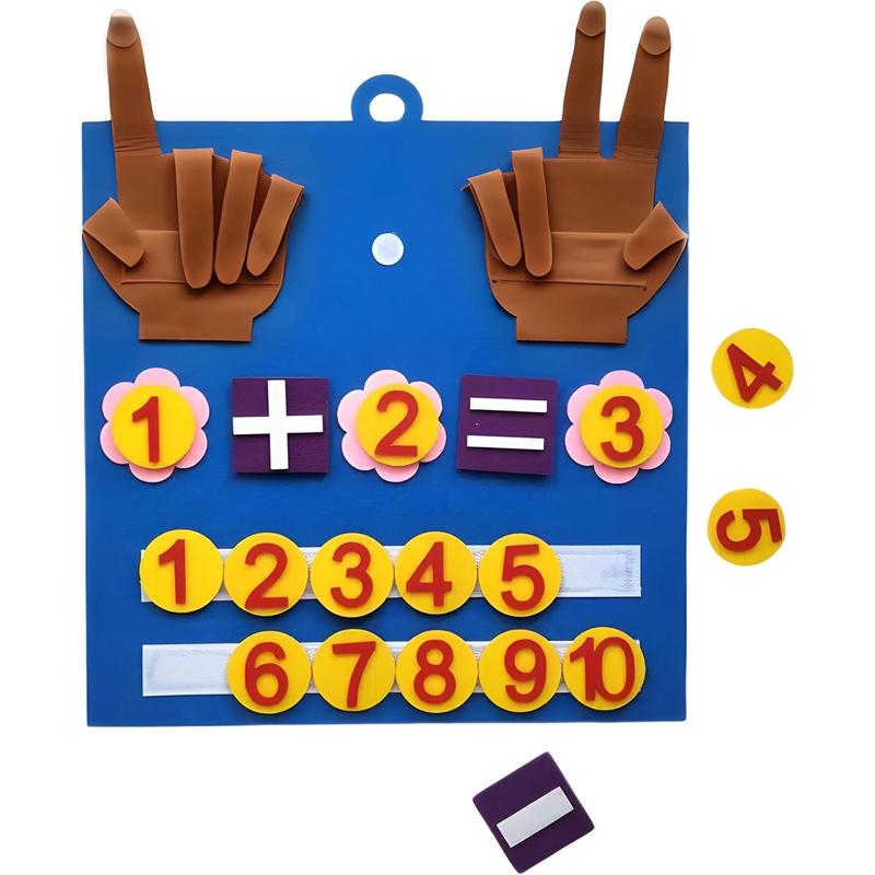 Children's math toys Felt finger math numbers with hanging ring, felt board suitable for children, children's math games, suitable for boys and girls learning toys