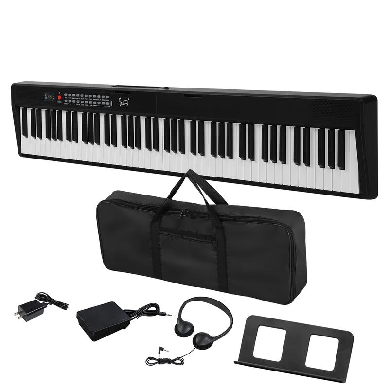 VINCIGO 88 Key Folding Piano, Portable Piano Keyboard Semi-Weighted Standard Keyboards Digital Piano with MIDI Bluetooth Handbag Headphone