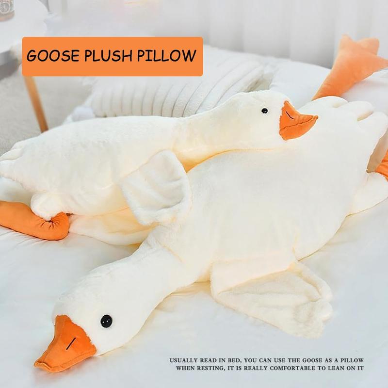 19.5 Inch Goose Feather Plush Animal Plush Goose Down White Swan Pillow Toy for Boys Girls Kids Toys Gifts