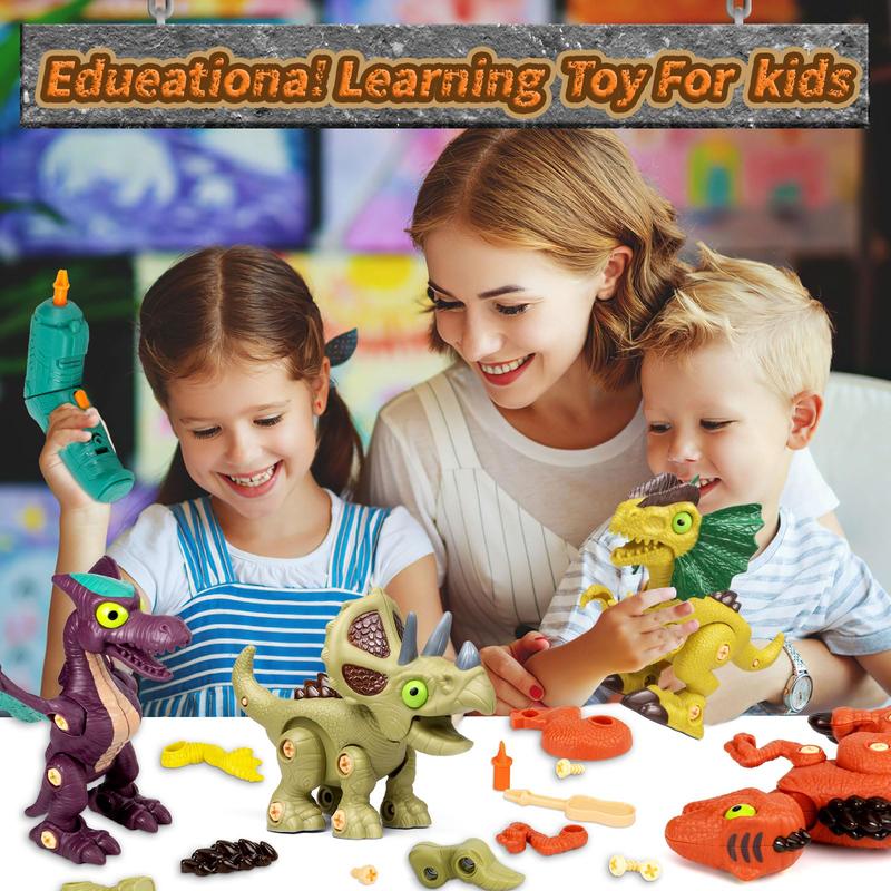 Christmas gifts kids toys,Take Apart Dinosaur Toys for Kids, stem toys,Detachable Building Toys with Electric Drills, Learning Educational Construction Toys, Art Creativity Gifts for Boys and Girls Age 3 4 5 6 7 8 Year Old