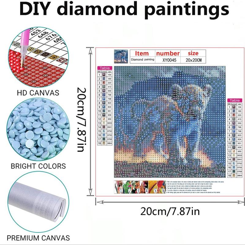 Lion Pattern Diamond Art Painting Kit, 1 Count DIY Diamond Art Painting by Numbers Kit, Wall Art Decor for Home Living Room Bedroom