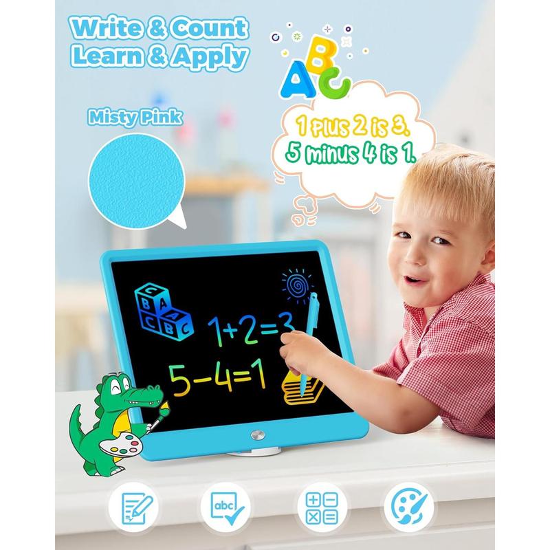 , 10 Inch Colorful Toddler Doodle Board Drawing Tablet, Erasable Reusable Electronic Drawing Pads, Educational and Learning