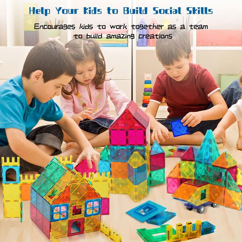 Afunx 102 PCS Magnetic Building Block Tiles Toys, Educational Learning Toys For Boys And Girls, Magnet Building Block Game Toys For Birthday Gifts building  kits magnetic blocks