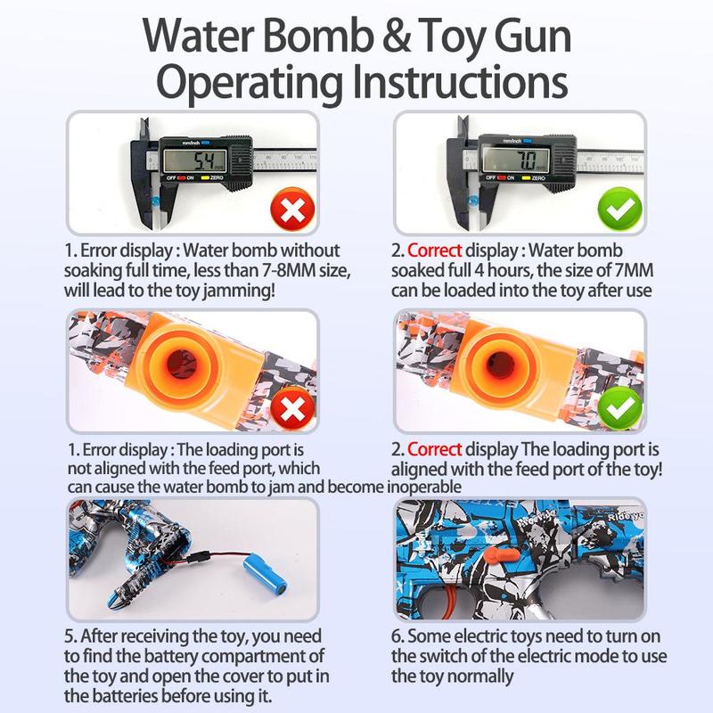 Electric Gel Ball Shooting Toys, Automatic Splat Water Ball Shooting Toys, Outdoor Game Toys for Kids Ages 14+ and Adults, Eco-friendly Toy Gift