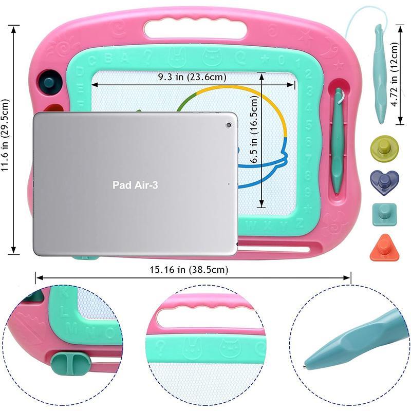 Large Drawing Board, 1 Count Large Graffiti Board with 4 Stamps and 1 Pen, Erasable Drawing Board for Daily Learning and Fun