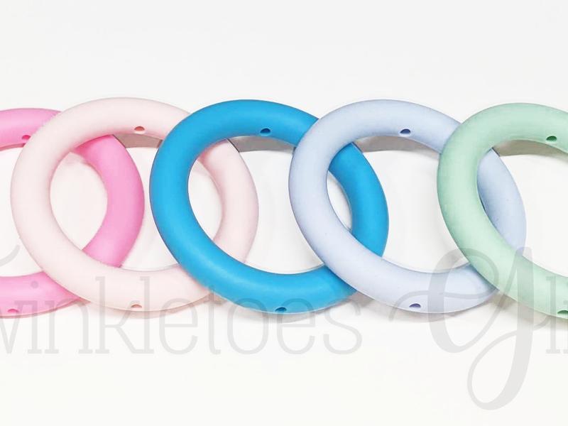 (2pcs) 65mm SOLID Silicone Ring for DIY Crafting ~ Solid Colors ~ 33 Colors to Choose From