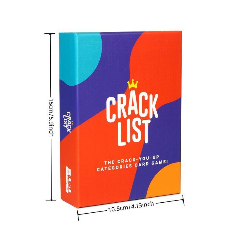 Crack List Card Game, 1 Box Creative Card Game, Fun Game Box and Gift, Holiday Accessory, Birthday Party Supplies