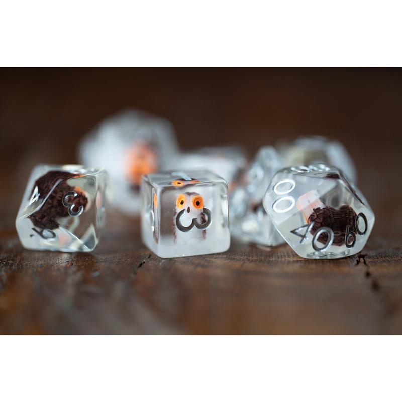 DnD dice sets: Tiny Talons Owl Dice Set: Cute Polyhedral DnD Dice - Perfect Gift for Owl Lovers and D&D Players