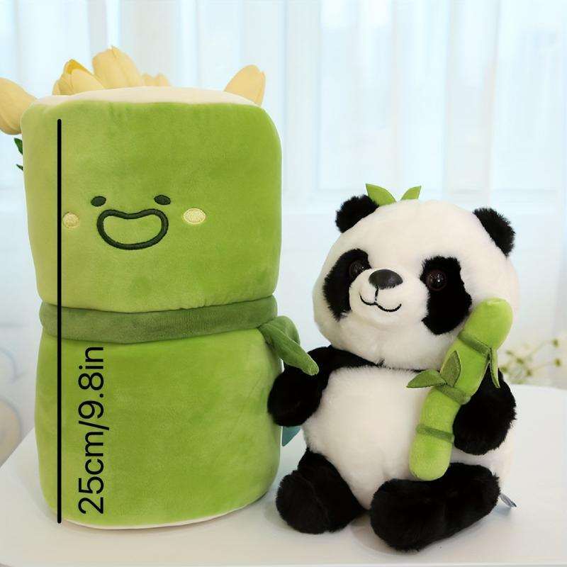 Cute Panda Plush Toy with Bamboo Tube - Soft, High Quality, Cute Shape, Super Soft, Perfect Gift for All Ages, Christmas New Year Gift