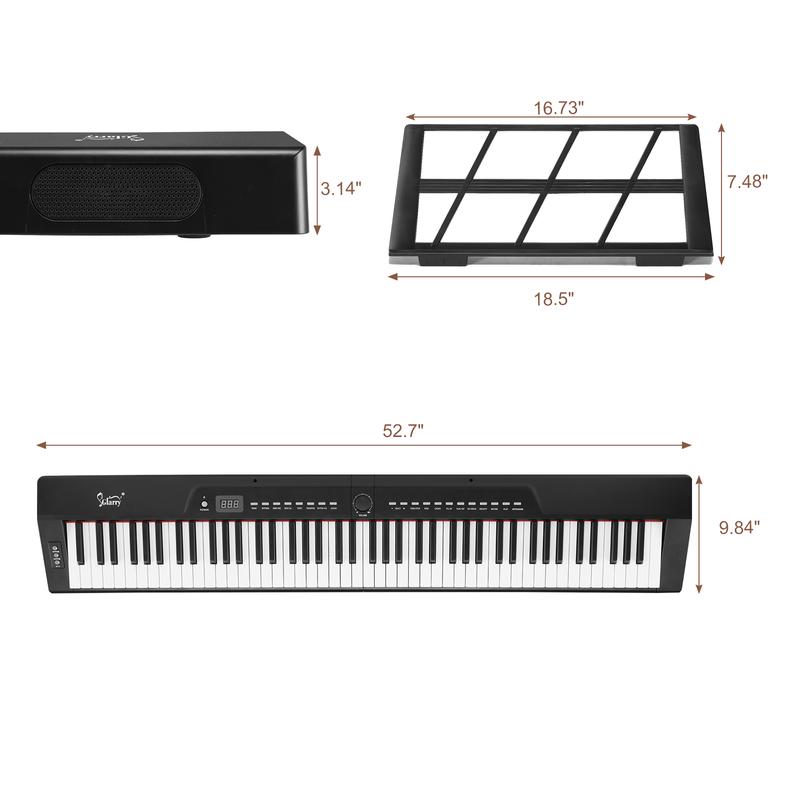 VINCIGO 88 Key Folding Piano, Portable Piano Keyboard Semi-Weighted Standard Keyboards Digital Piano with MIDI Bluetooth Handbag Headphone