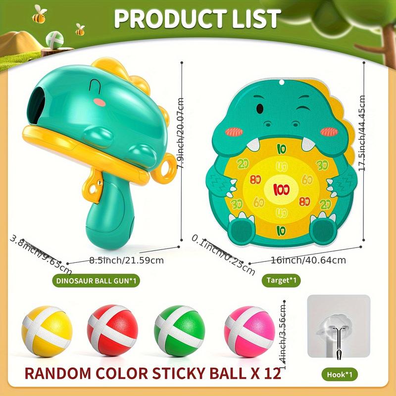 Dinosaur Small Arrow Board Toys With 12 Sticky Balls, Dinosaur Shooting Toys, 1 Dinosaur Toys, 1 target，There are red version and green version.