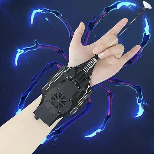 Spider Web Shooter Real, Cool Gadgets Web Launcher String Shooters Toy for Superhero Role-Play, 8 FTWrist Toy- Rope Launcher , Automatic Take-up - Black