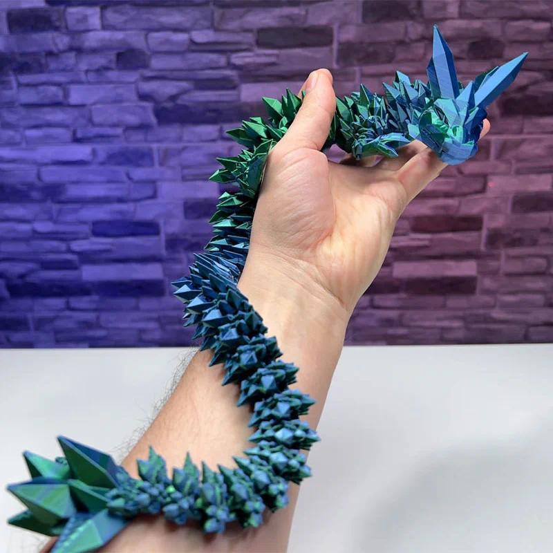 3d Printed Crystal Dragon Antistress Fidget Toy Rotatable Articulated Perfect  Figure Radiant And Dazzling Colors 30 45 60CM