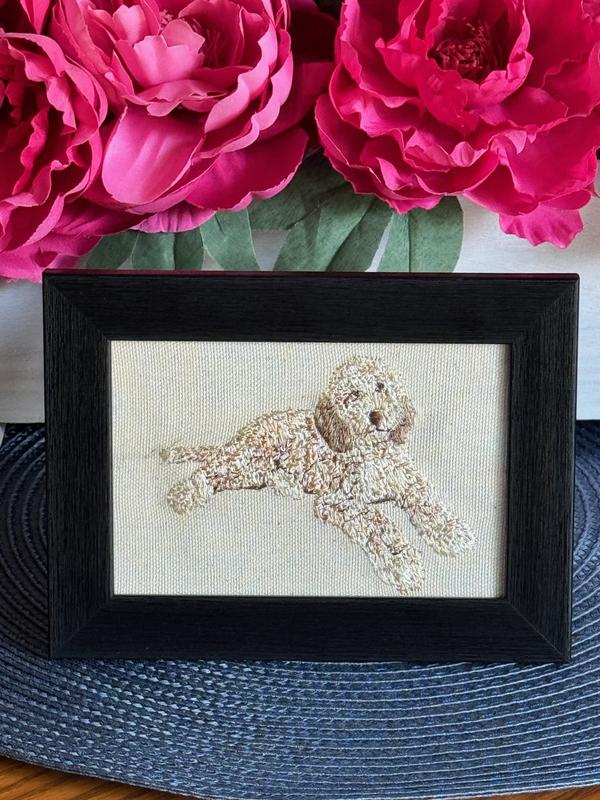 Doodle Dog Machine Embroidered and Framed!  Other Designs and Breeds Available!