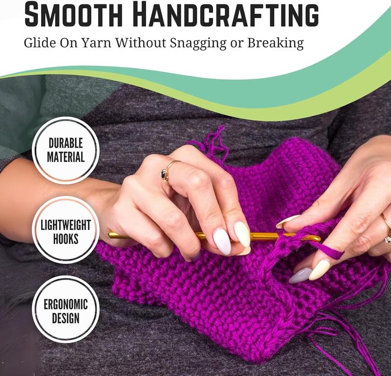 72 Pcs crochet kit 21 Ergonomic Knitting Hooks Needles 15 Yarns Perfect Travel Organizer Kids Adults Professionals animal beginner complete crocheting Handmade Crochet Animal & Plant DIY Craft Supply Material Mix Plush Charm Crochet kit acrylic