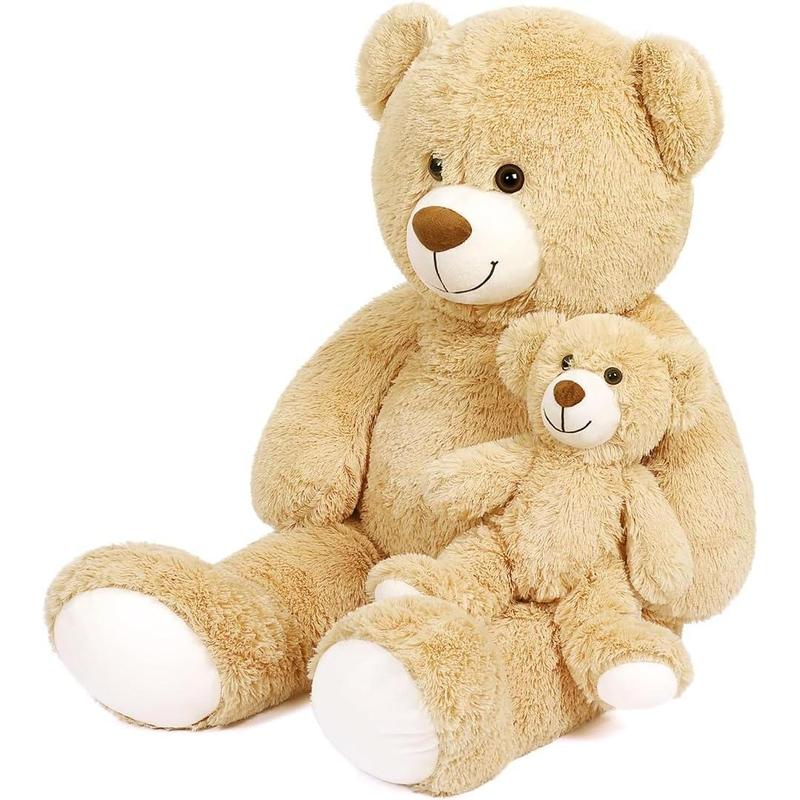 SNOWOLF 39” Giant Teddy Bear with Baby Bear Stuffed Animal Plush Toy for Kids Girlfriend Gift for Party Baby Shower Valentine Christmas