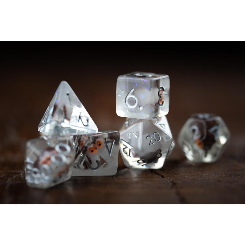 DnD dice sets: Tiny Talons Owl Dice Set: Cute Polyhedral DnD Dice - Perfect Gift for Owl Lovers and D&D Players