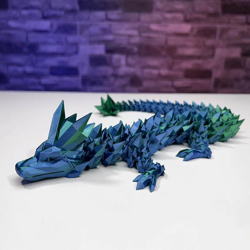 3d Printed Crystal Dragon Antistress Fidget Toy Rotatable Articulated Perfect  Figure Radiant And Dazzling Colors 30 45 60CM