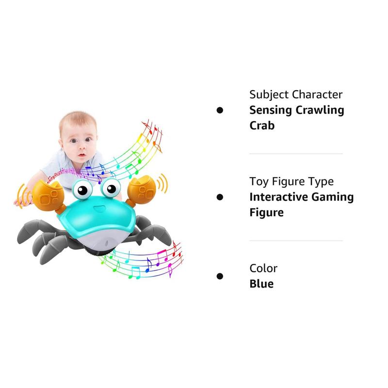 Crawling Crab Toy,Walking and Dancing Crab Toy,Sensory Fun Moving Crab Toy with Sound and light for Kids,Birthday Gifts for Boys Girls