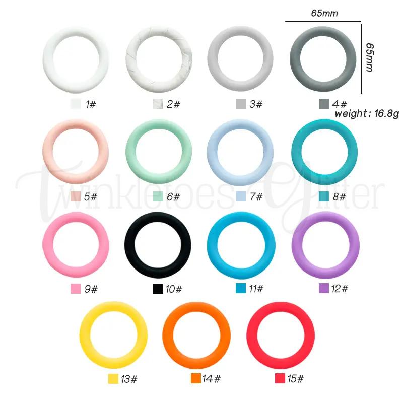 (2pcs) 65mm SOLID Silicone Ring for DIY Crafting ~ Solid Colors ~ 33 Colors to Choose From