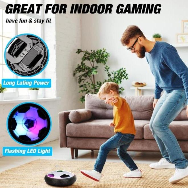 Air Power Soccer Ball Indoor Outdoor Game,Foam Bumper Indoor Games for Boys and Girls Birthday Gift,Family sports interactive games to improve physical coordination,LED Hover Soccer Ball,Indoor Soccer Game for Young Boys and Girls