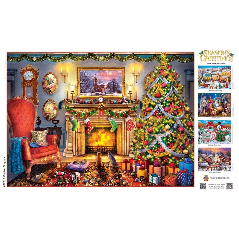 MasterPieces - Season's Greetings - Festive Fireplace 1000 Piece Jigsaw Puzzle