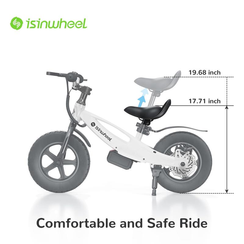 Isinwheel SK12 Electric Balance Bike for Kids Ages 3-5, 150W Motor with Swappable Battery, Adjustable Seat and 12-inch Inflatable Tire, Electric Motorcycle for Boys & Girls