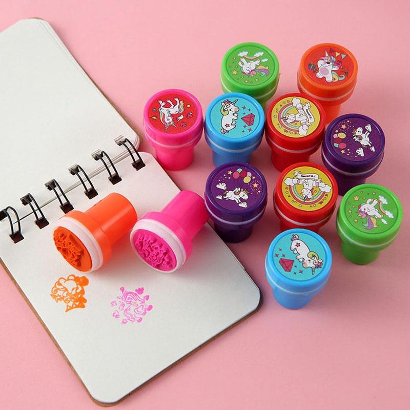 Cartoon Unicorn Pattern Stamp (1 Set), Self-Inking Stamp, DIY Scrapbooking & Stamping Supplies For Teenager & Adults