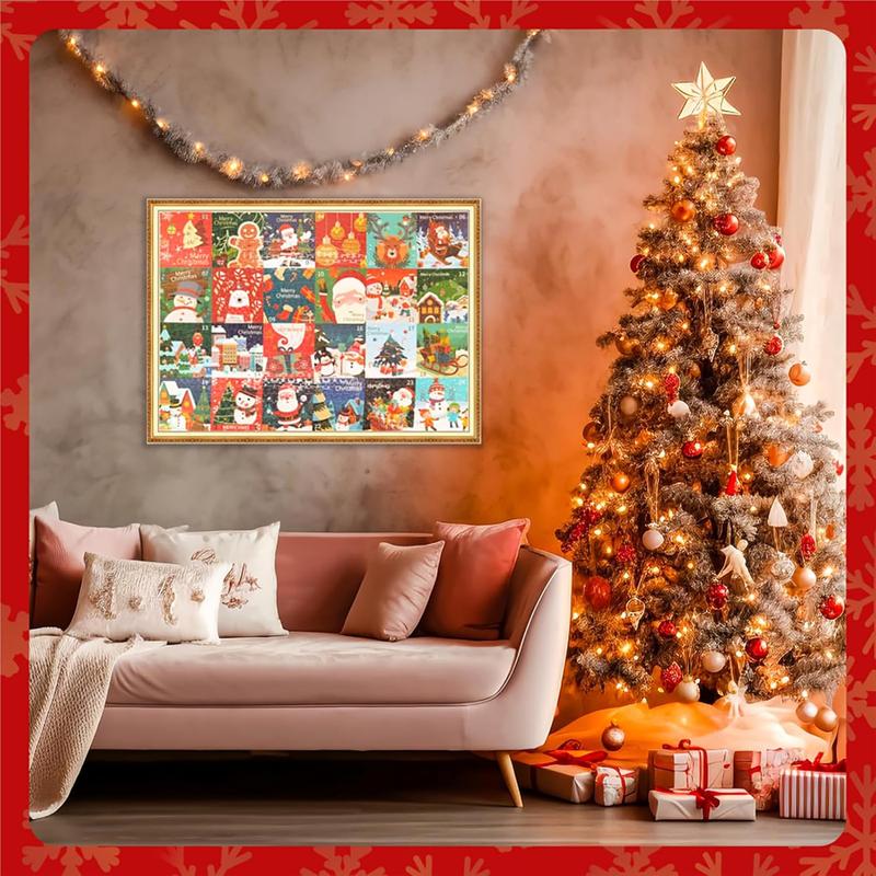 Christmas Puzzle Advent Calendar 2024 1000 count Puzzles for Adults Advent Jigsaw Puzzle for Kids with 24 Boxes for 24 Days Countdown Calendar Perfect for Christmas and Holiday Gift27.6*19.7