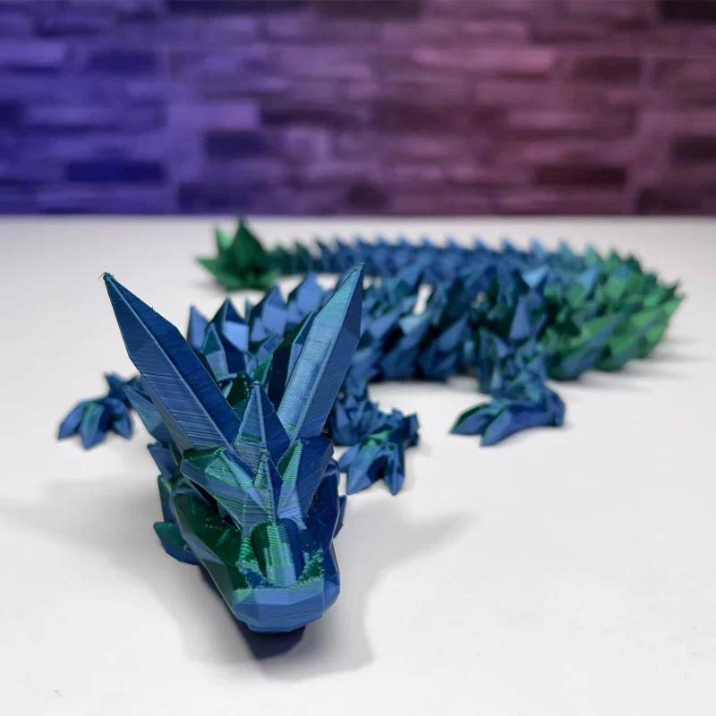 3d Printed Crystal Dragon Antistress Fidget Toy Rotatable Articulated Perfect  Figure Radiant And Dazzling Colors 30 45 60CM