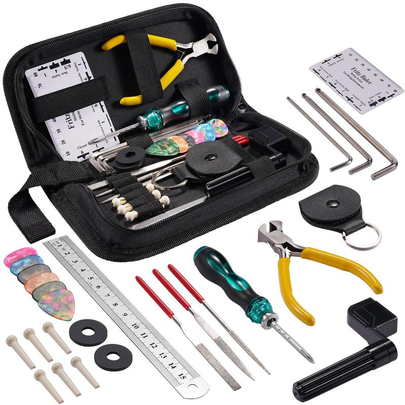 Guitar Repair Tool Kit, 1 Set Guitar Care Kit, Luthier Setup Repair Maintenance Tools, Full Set Guitar Tools, Music Accessories