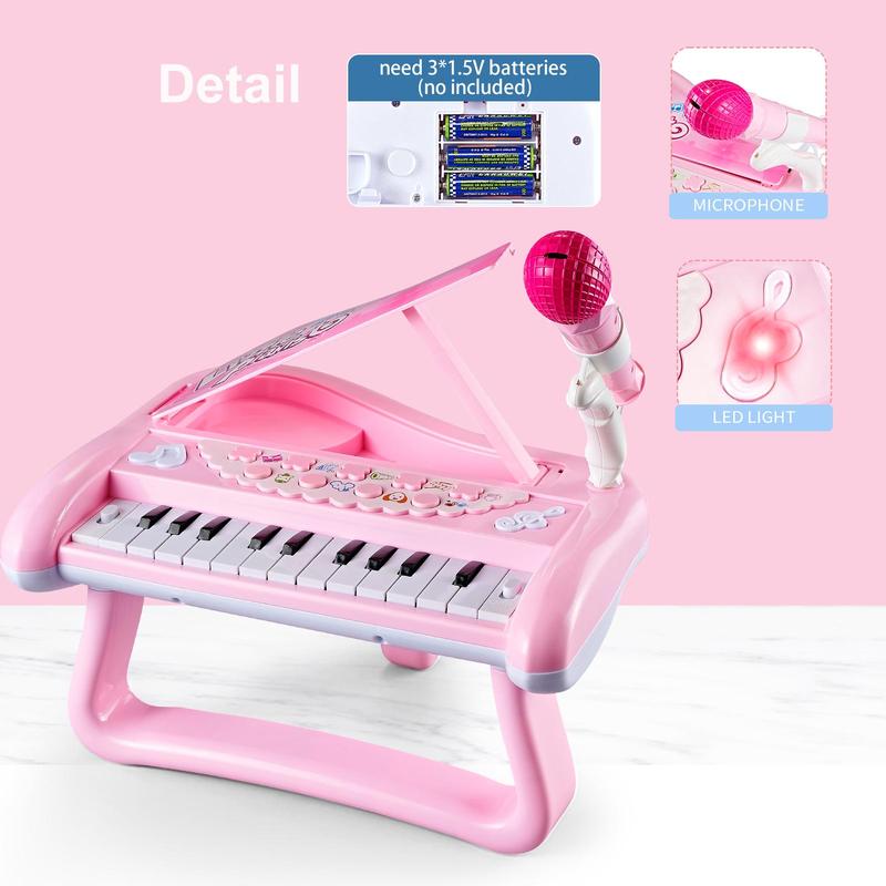 22 Key Musical Keyboard Toy with Microphone, 1 Count Piano Toy for Gift, Early Education Musical Instrument Toy, Christmas Gift