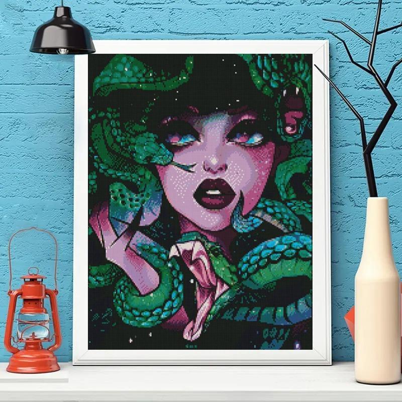 Teenager Pattern DIY Diamond Art Painting Picture without Frame, DIY Artificial Diamond Art Paint Kit, DIY Decor Painting for Bedroom Living Room Office, DIY Decor Painting For Home Bedroom Living Room And Office