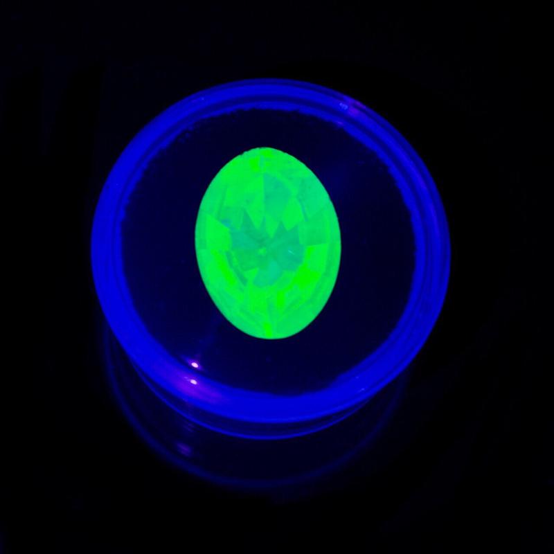 18mm x 13mm UV Reactive Uranium Glass Oval Rivoli Rhinestone