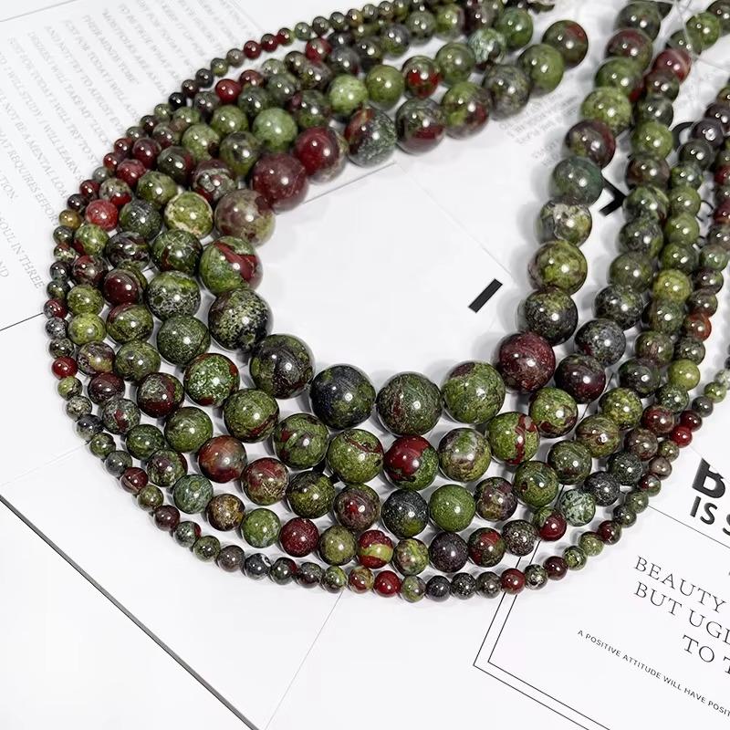 Natural Dragon Blood Jasper  Gemstone Smooth Round Loose Beads For DIY Jewelry Making Desig Handmade Crafts Bracelet, Necklace, Earrings AAA Quality 15.5 Inches Long, Semi Precious Stone, Spacer beads