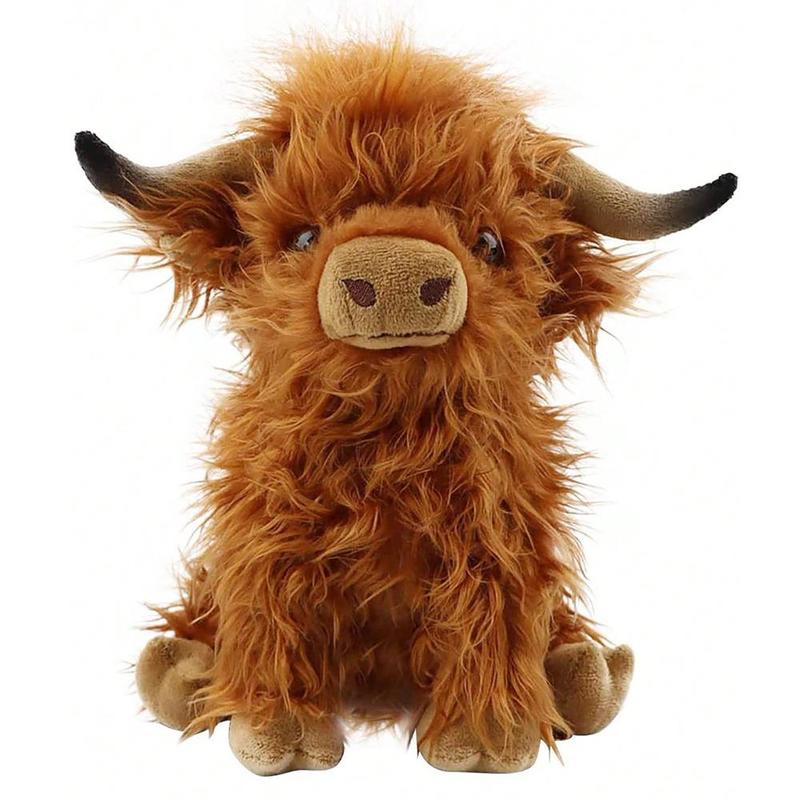 Summer Highland Cow Plush Toy, Simulation Stuffed Toy, Fluffy Toy, Animals Decoration Toy, Cute Stocking Stuffers, Home Decorative Ornament Toy, Best Gifts, Birthday Gift