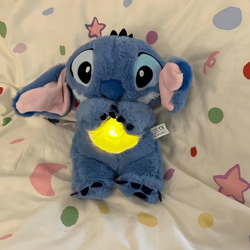 2024 St-it-ch Plush Toys and Plush Toys with Lights and Soothing Music for Kids Soft Cute Night Light Companion Stress Relief Toy