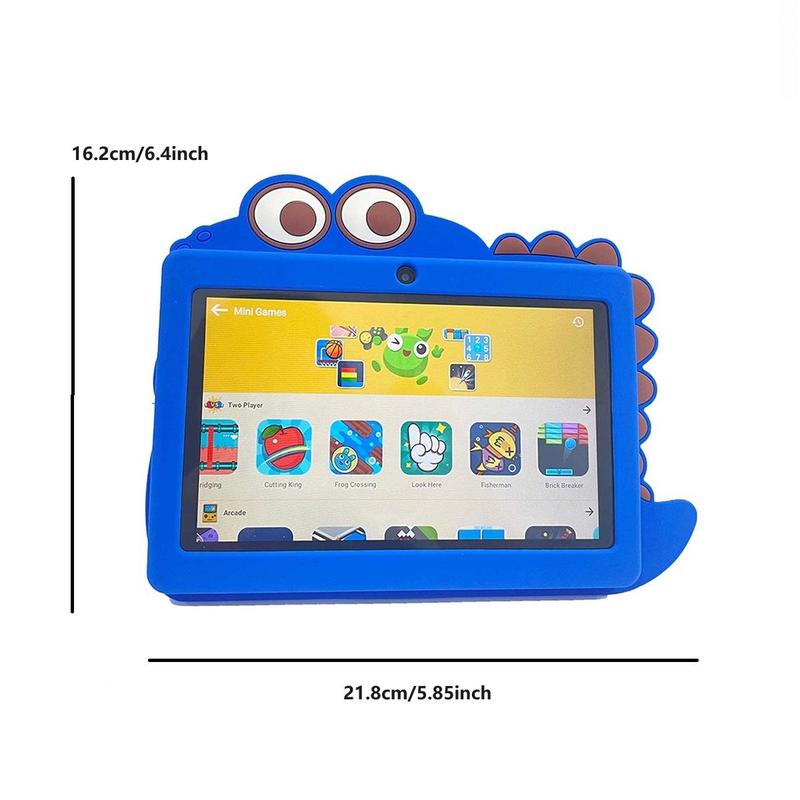 7 Inch Learning Tablet with Cartoon Design Case, 4GRAM+32GROM Android 12 Tablet Educational Tool, HD Screen Montessori Education Study Pad