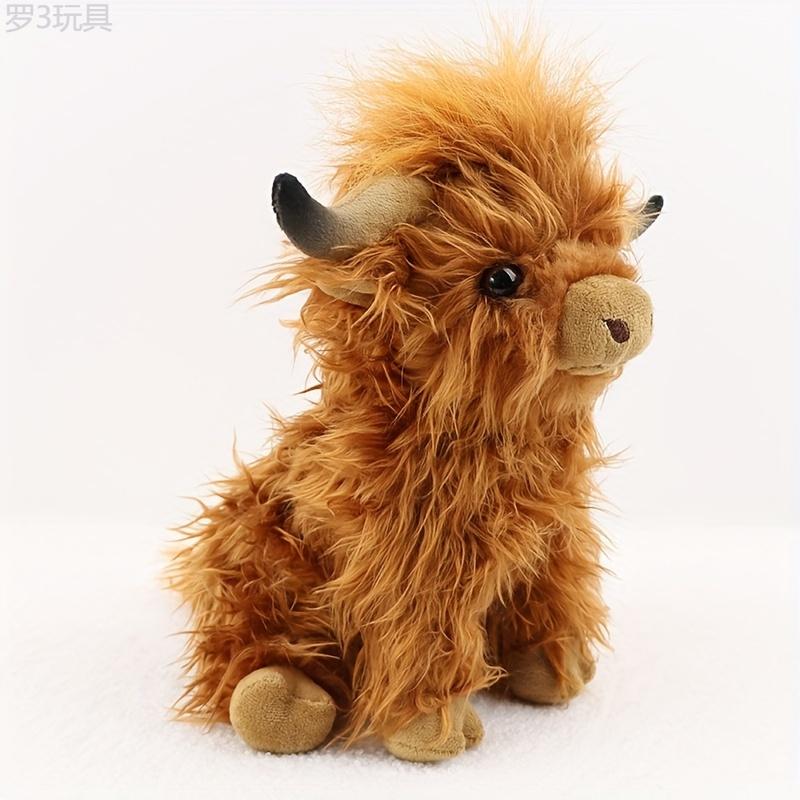 Cuddly Highland Cattle Plush Toy - Soft, Durable Polyester Companion for All Ages, Ideal Gift for Holidays & Birthdays Cow Decorations