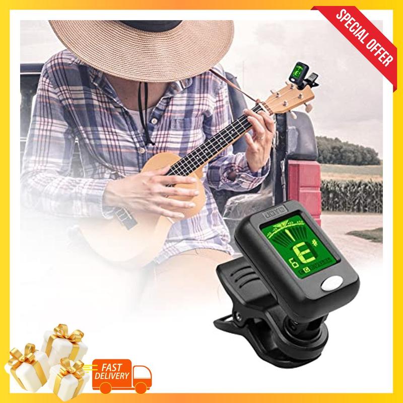 JOYO Clip on Tuner Digital Electronic Tuner for Guitar, Bass, Ukulele, Violin, Mandolin, Banjo Acoustics Calibration Tuner (JT-09)