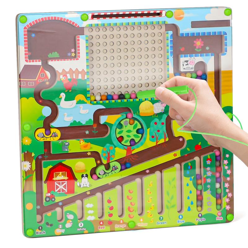 Magnetic maze, Wooden toy for kids, Magnetic Color and Number Maze Toys, Travel Toys, learning toys, educational toys, Learning Educational Color Sorting Counting Matching Toys for Kids