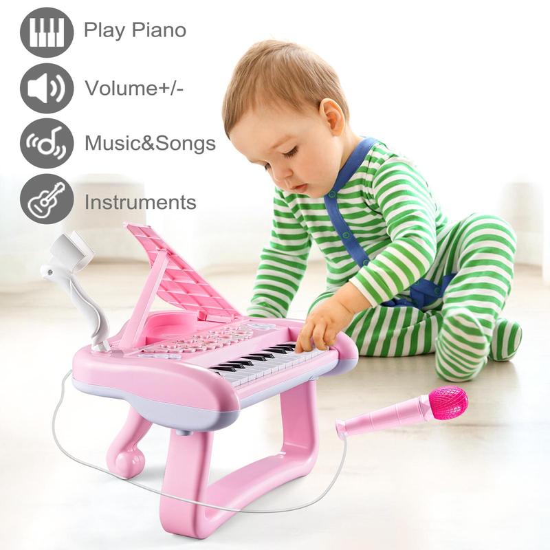 22 Key Musical Keyboard Toy with Microphone, 1 Count Piano Toy for Gift, Early Education Musical Instrument Toy, Christmas Gift