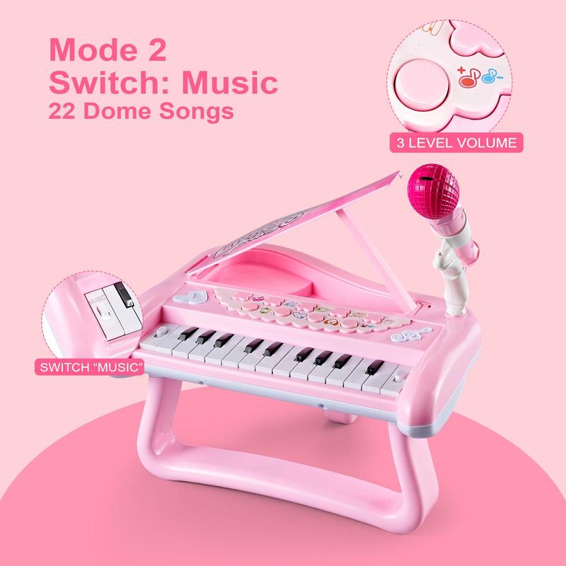 22 Key Musical Keyboard Toy with Microphone, 1 Count Piano Toy for Gift, Early Education Musical Instrument Toy, Christmas Gift