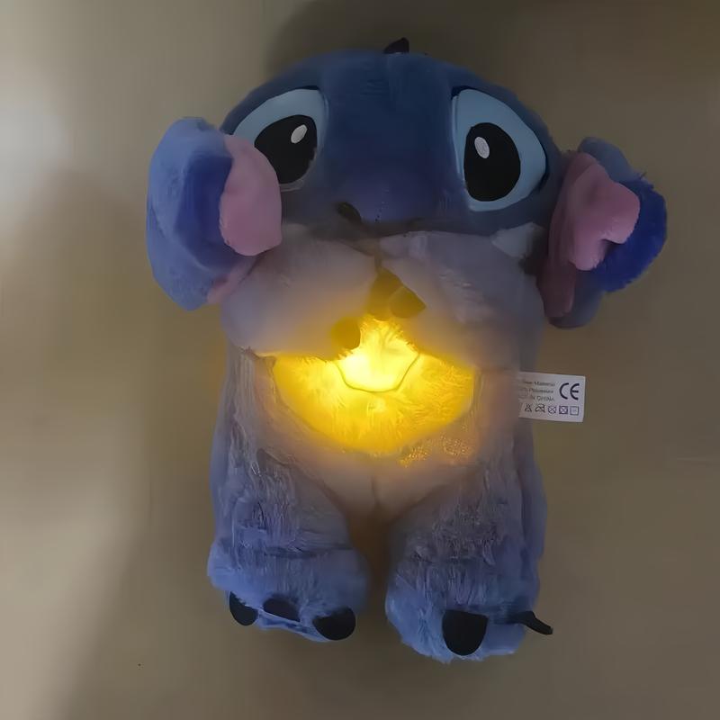 2024 St-it-ch Plush Toys and Plush Toys with Lights and Soothing Music for Kids Soft Cute Night Light Companion Stress Relief Toy