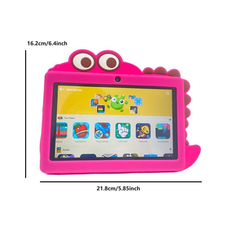 7 Inch Learning Tablet with Cartoon Design Case, 4GRAM+32GROM Android 12 Tablet Educational Tool, HD Screen Montessori Education Study Pad